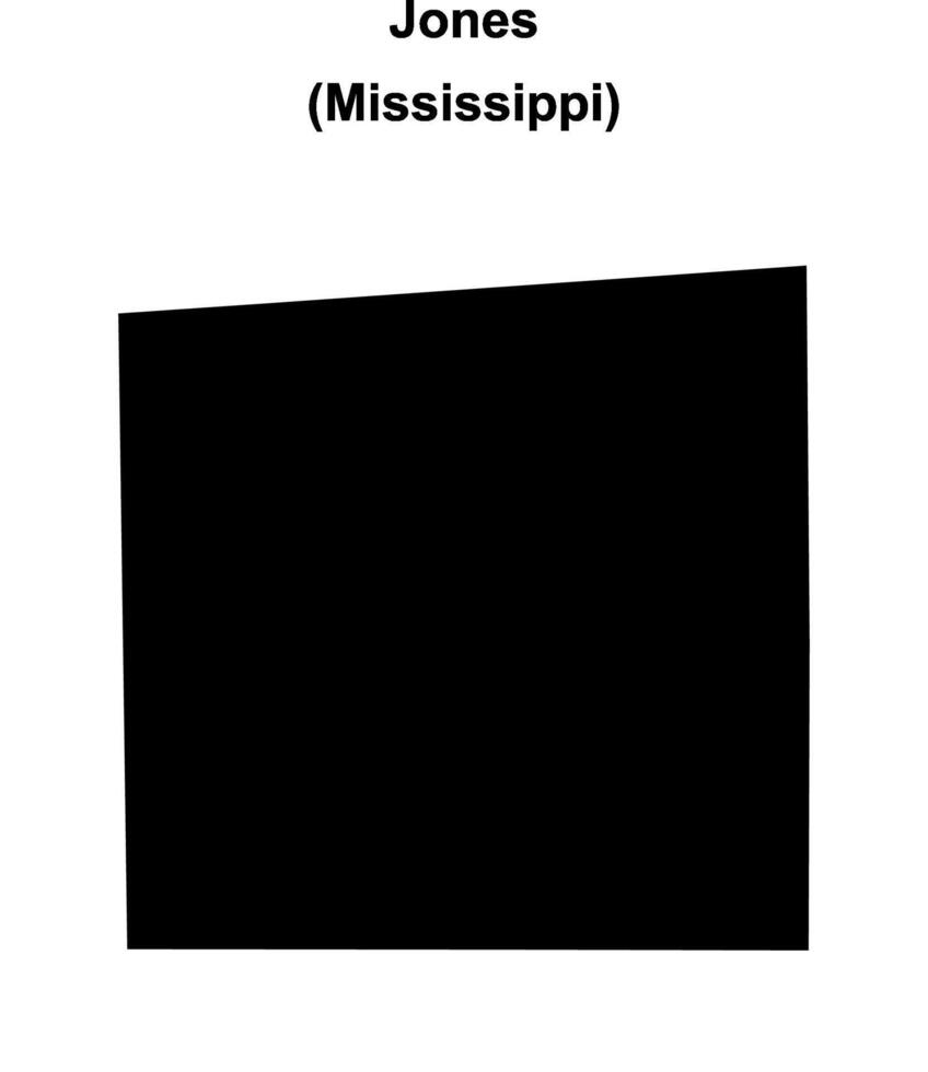 Jones County, Mississippi blank outline map vector
