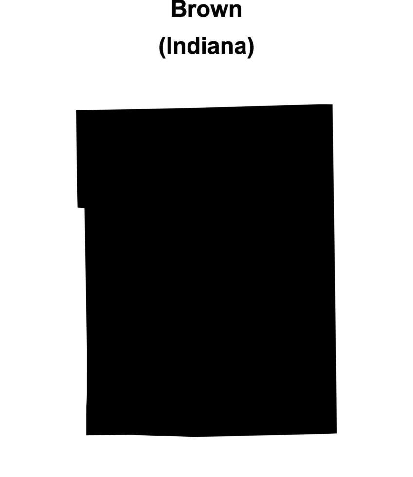 Brown County, Indiana blank outline map vector
