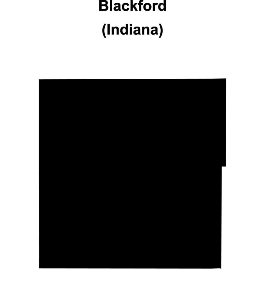 Blackford County, Indiana blank outline map vector