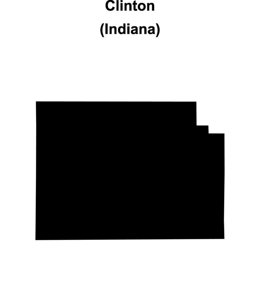 Clinton County, Indiana blank outline map vector