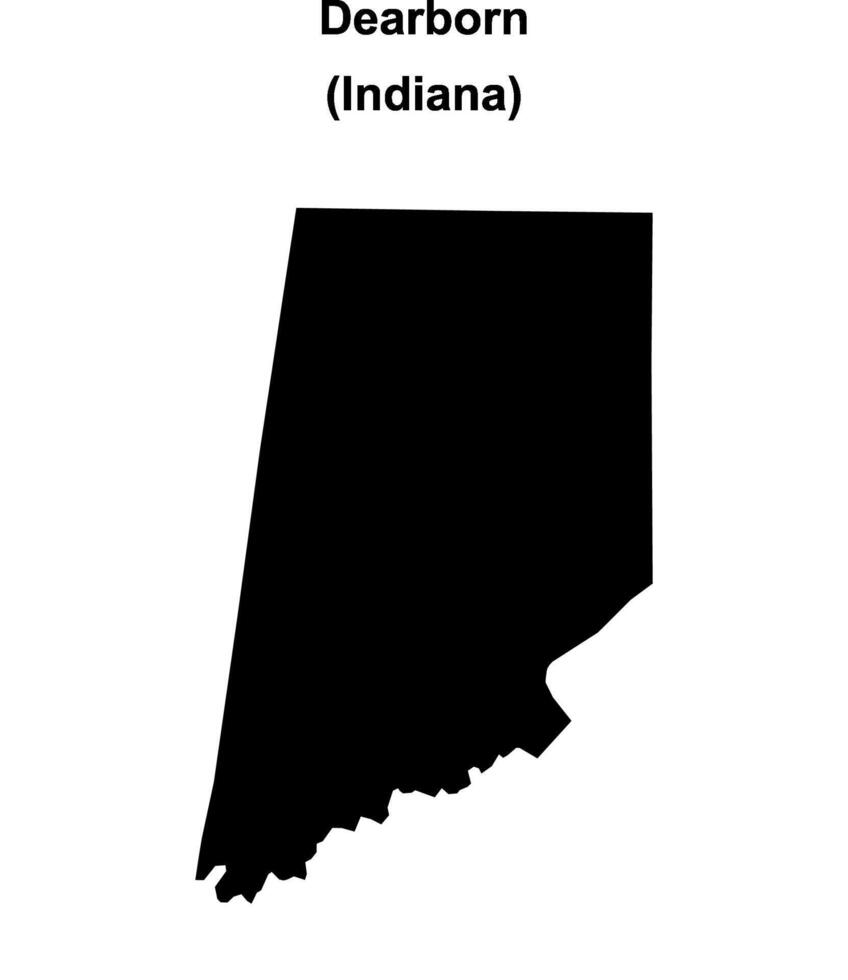 Dearborn County, Indiana blank outline map vector