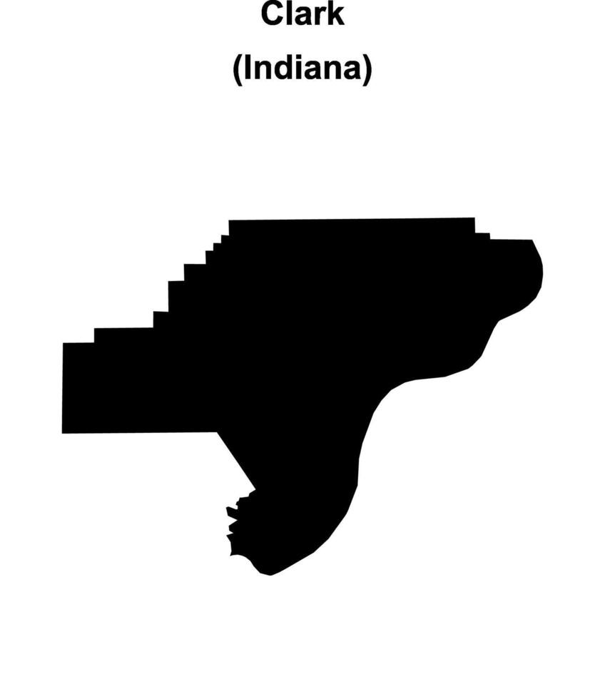Clark County, Indiana blank outline map vector