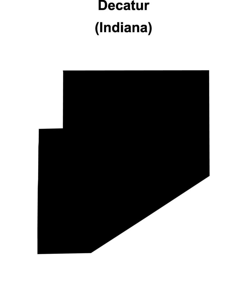 Decatur County, Indiana blank outline map vector