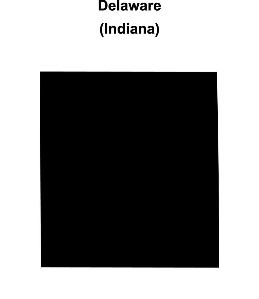 Delaware County, Indiana blank outline map vector