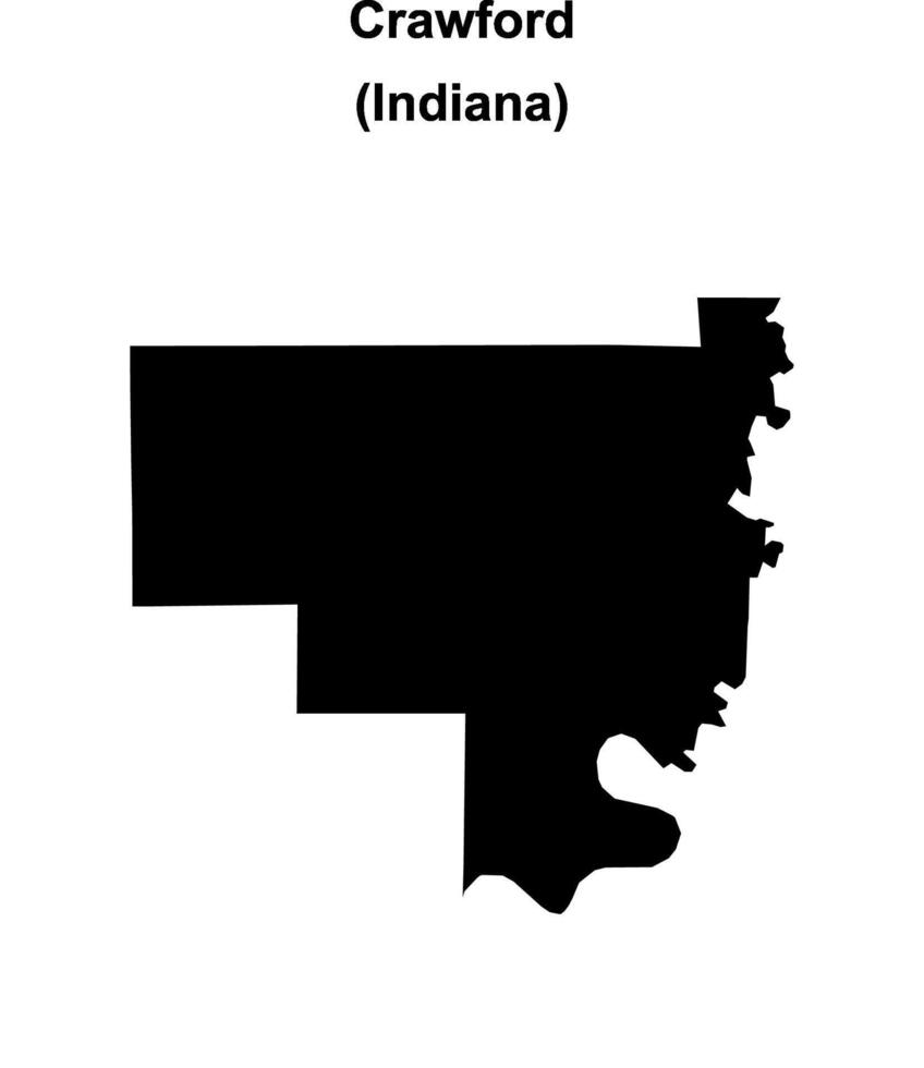 Crawford County, Indiana blank outline map vector