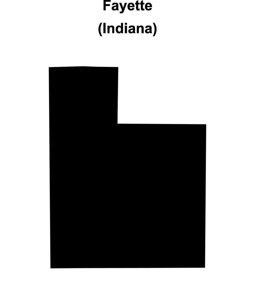 Fayette County, Indiana blank outline map vector