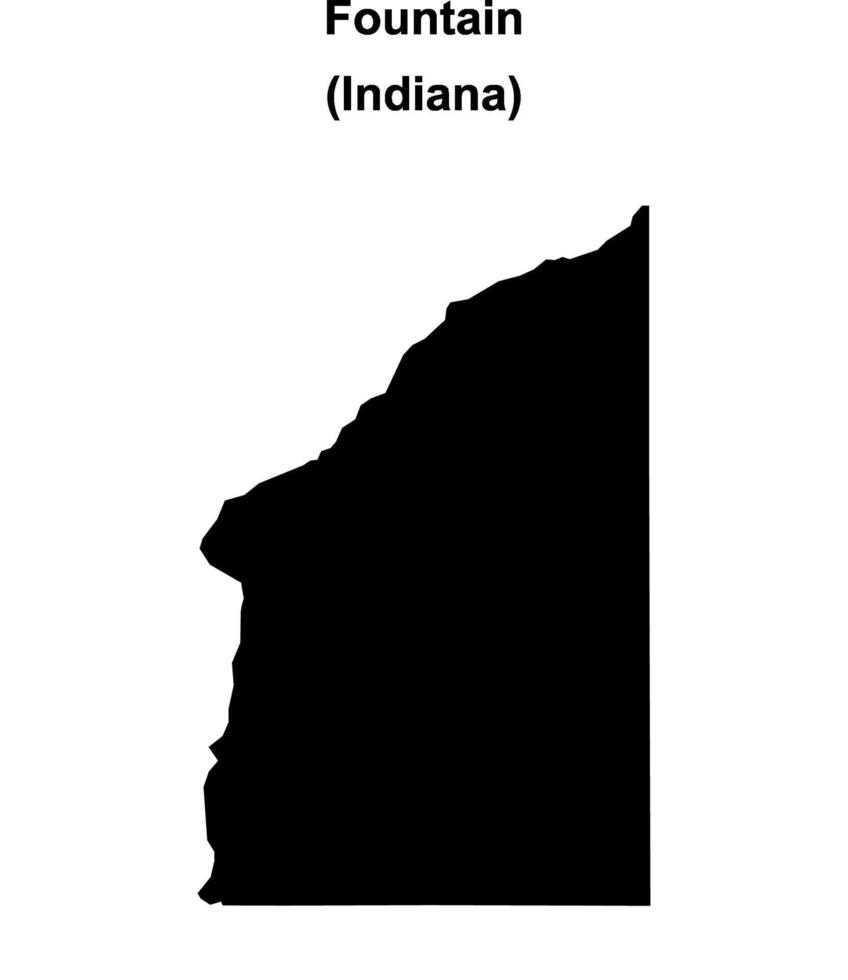 Fountain County, Indiana blank outline map vector