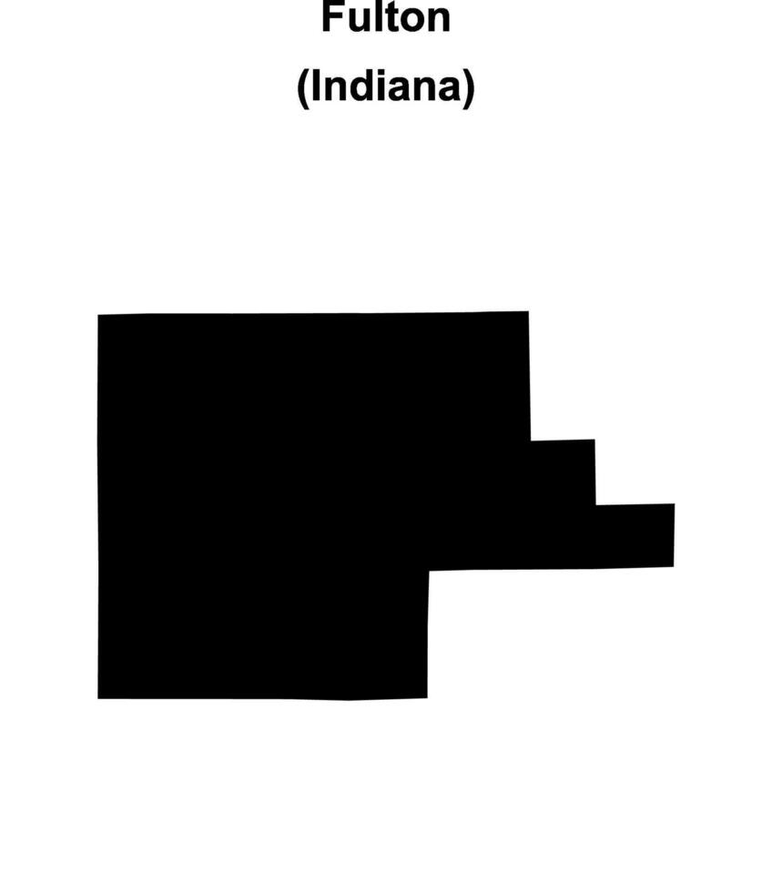 Fulton County, Indiana blank outline map vector