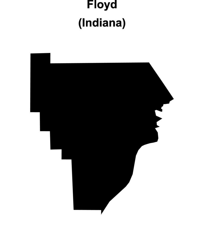 Floyd County, Indiana blank outline map vector