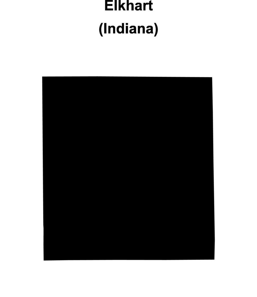 Elkhart County, Indiana blank outline map vector