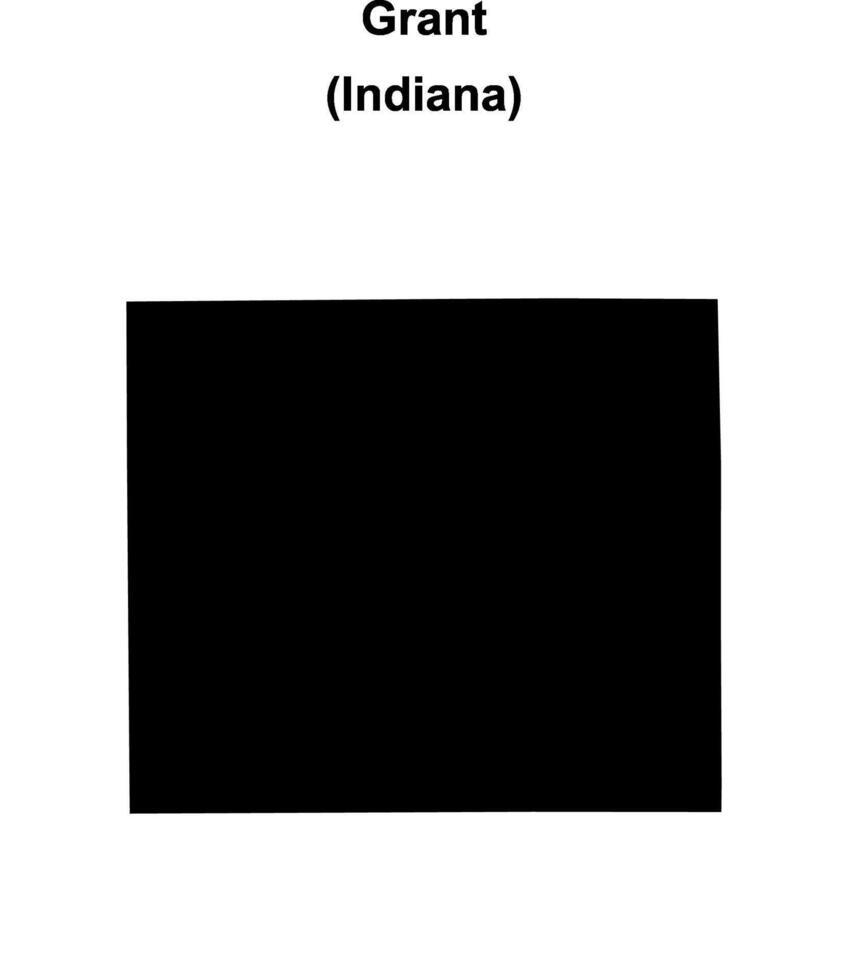 Grant County, Indiana blank outline map vector