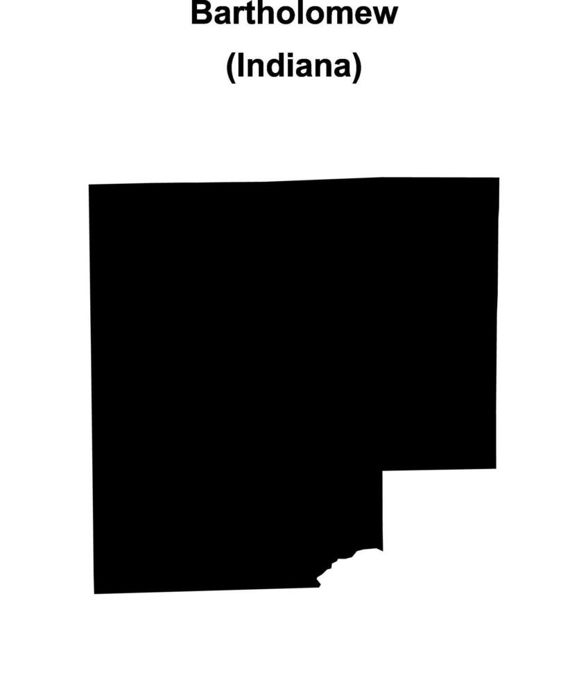 Bartholomew County, Indiana blank outline map vector