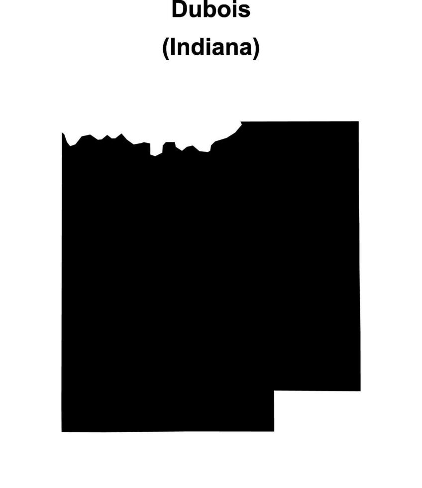 Dubois County, Indiana blank outline map vector