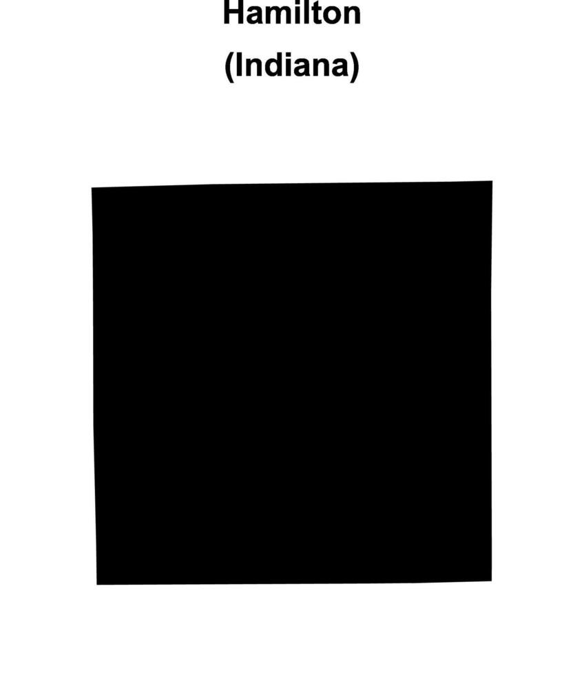 Hamilton County, Indiana blank outline map vector