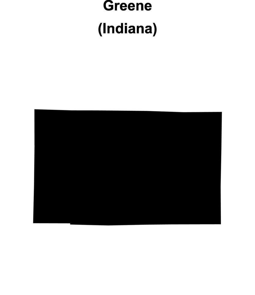 Greene County, Indiana blank outline map vector