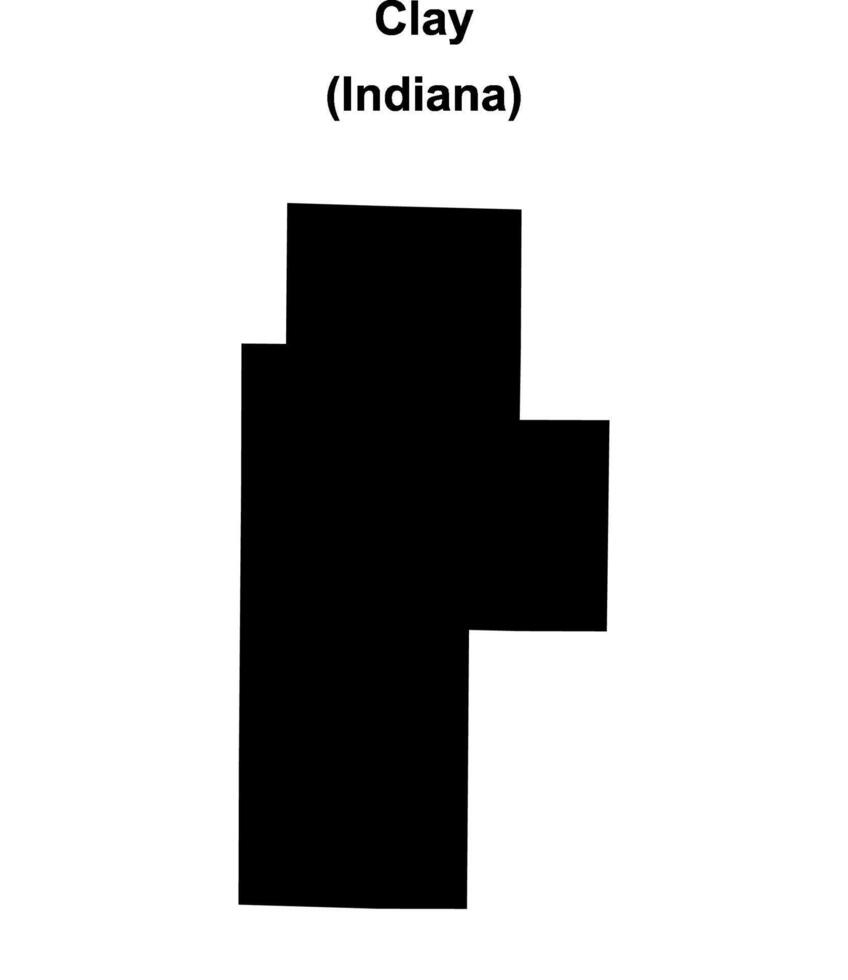 Clay County, Indiana blank outline map vector