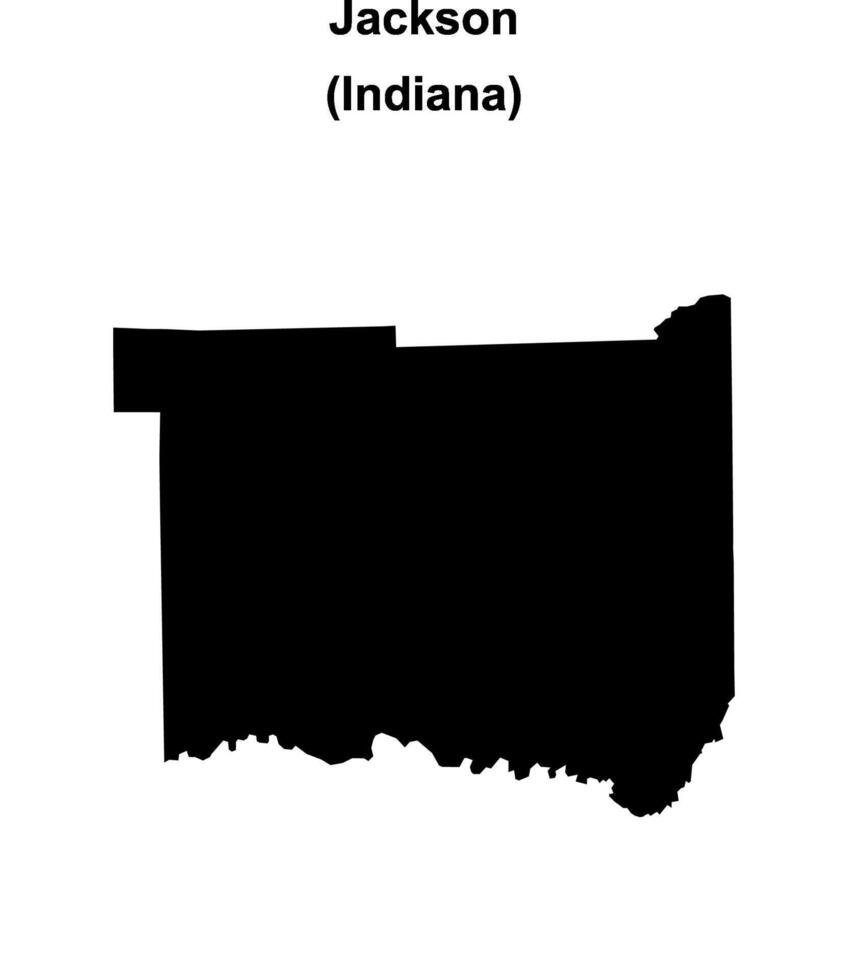 Jackson County, Indiana blank outline map vector