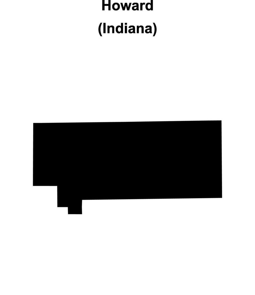 Howard County, Indiana blank outline map vector
