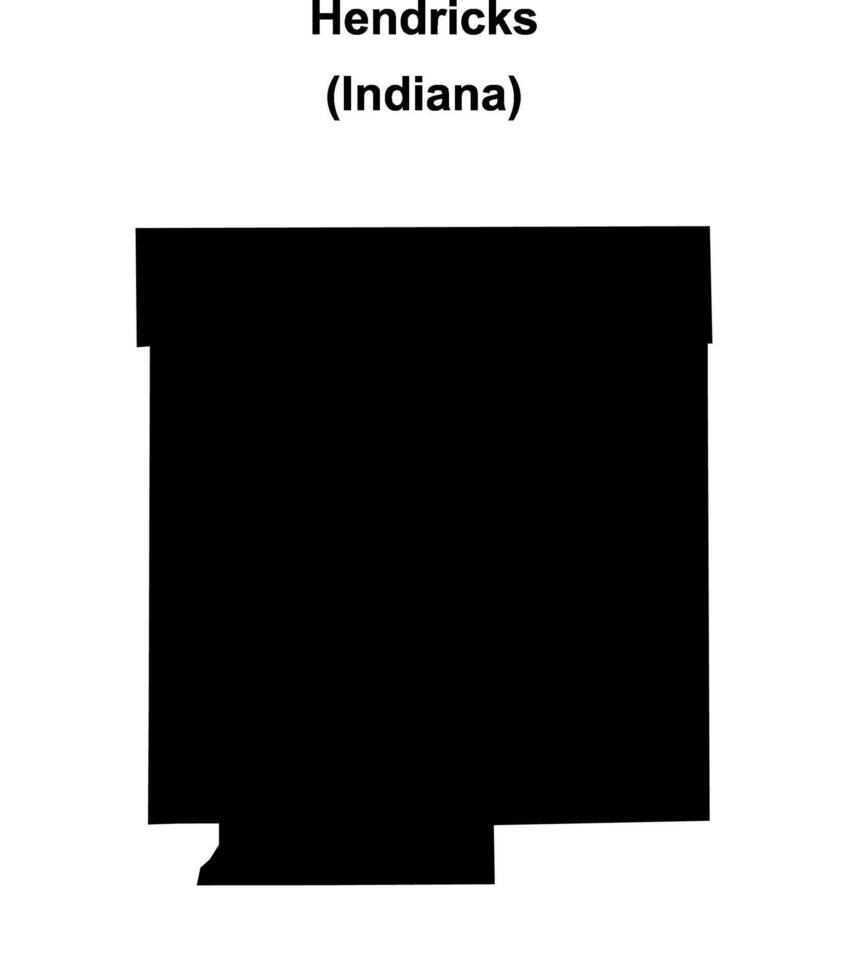 Hendricks County, Indiana blank outline map vector