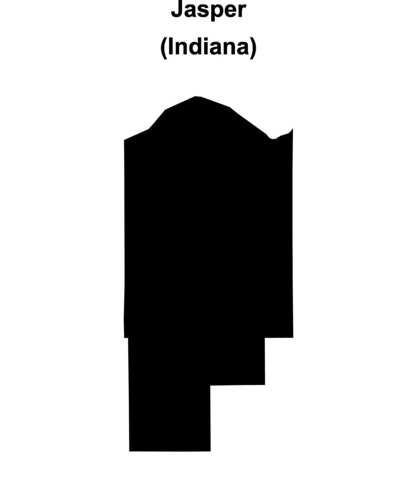 Jasper County, Indiana blank outline map vector