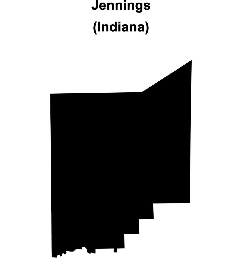 Jennings County, Indiana blank outline map vector