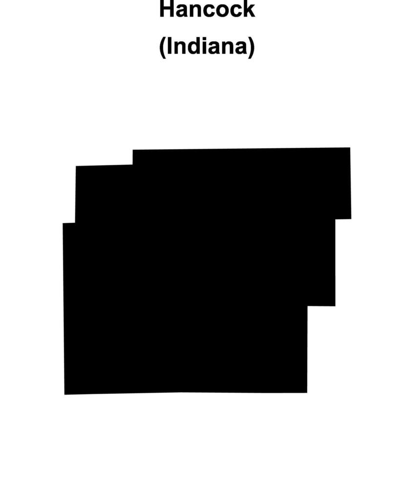 Hancock County, Indiana blank outline map vector