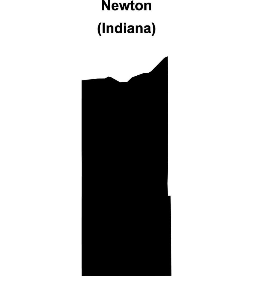 Newton County, Indiana blank outline map vector