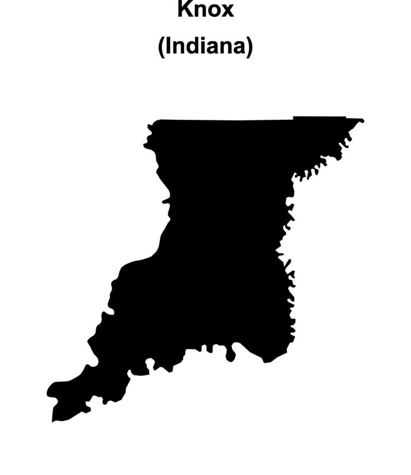 Knox County, Indiana blank outline map vector