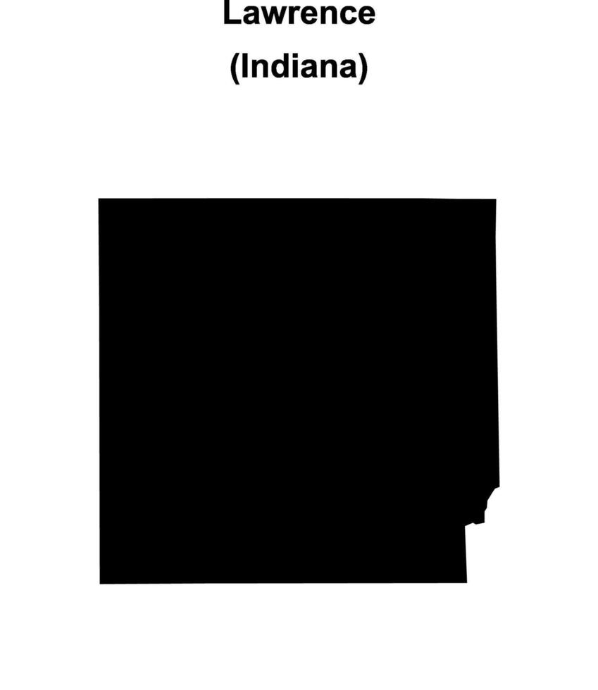 Lawrence County, Indiana blank outline map vector