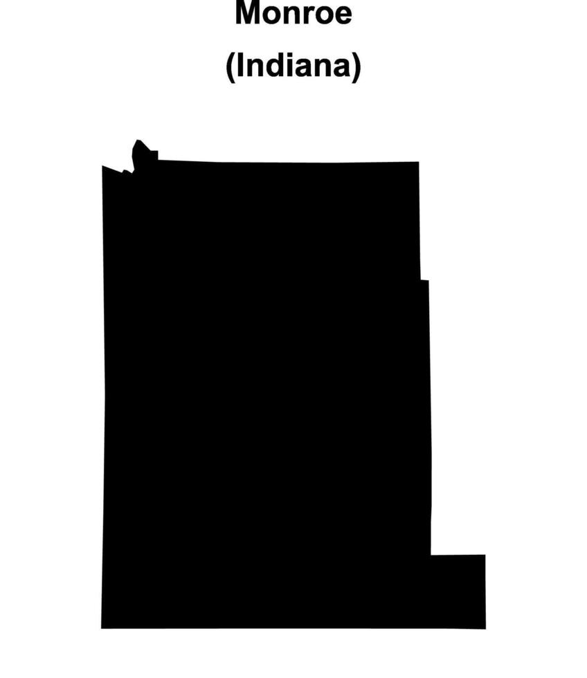 Monroe County, Indiana blank outline map vector