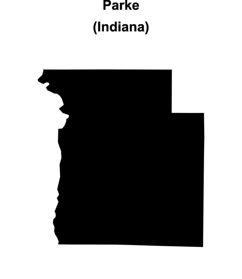 Parke County, Indiana blank outline map vector