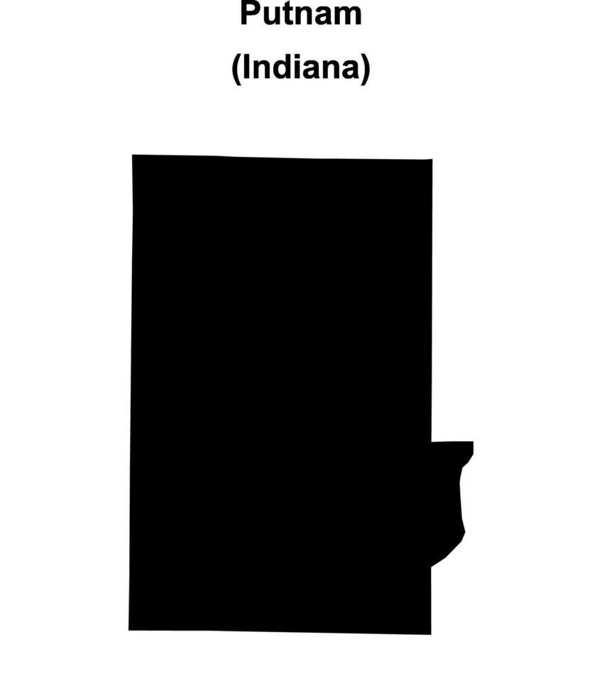 Putnam County, Indiana blank outline map vector