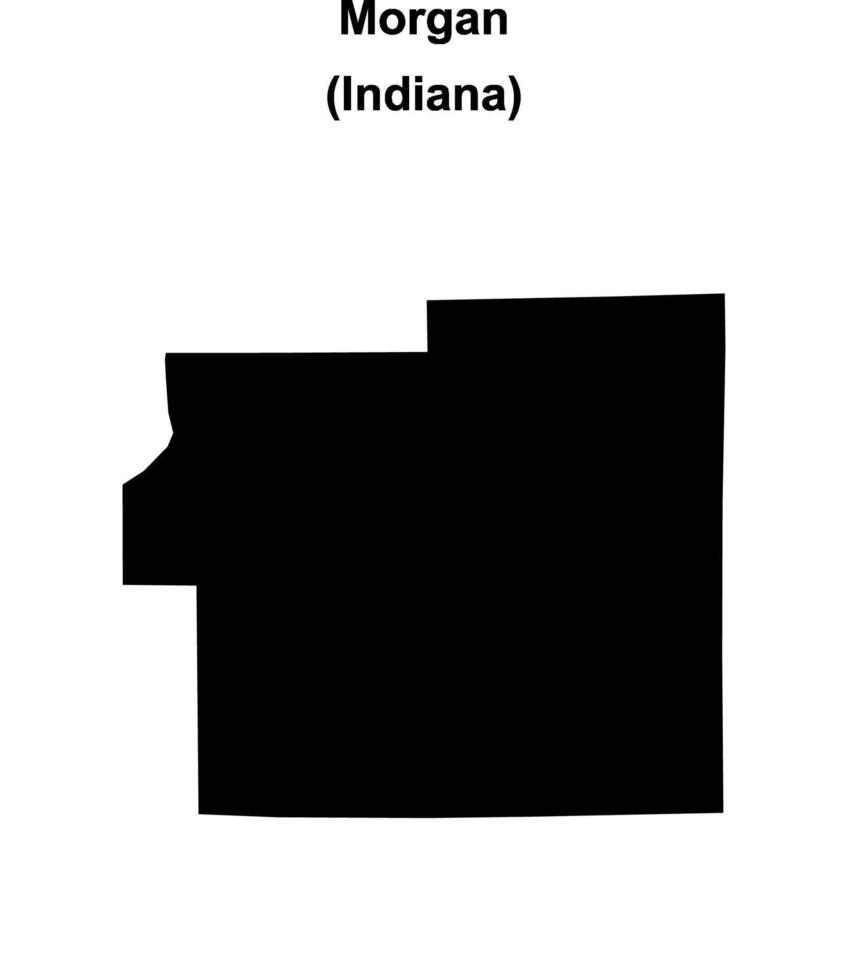 Morgan County, Indiana blank outline map vector