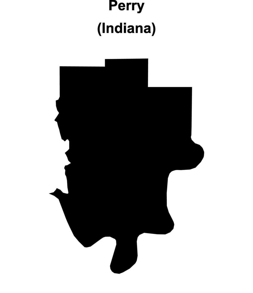 Perry County, Indiana blank outline map vector