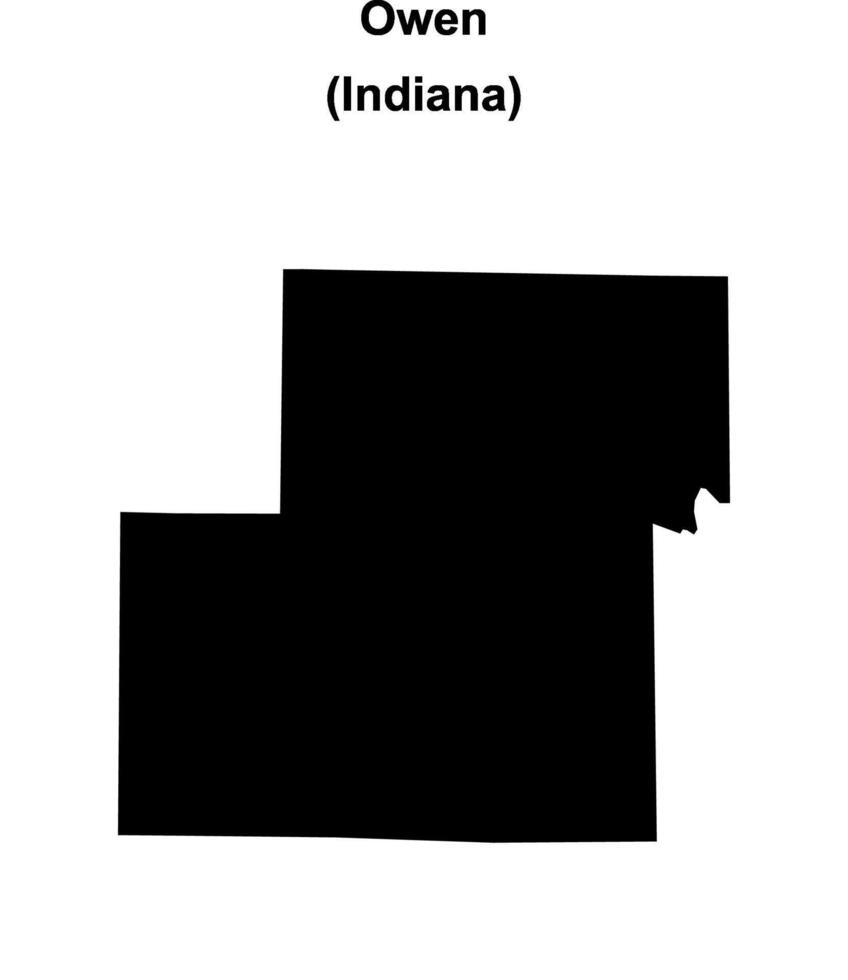 Owen County, Indiana blank outline map vector