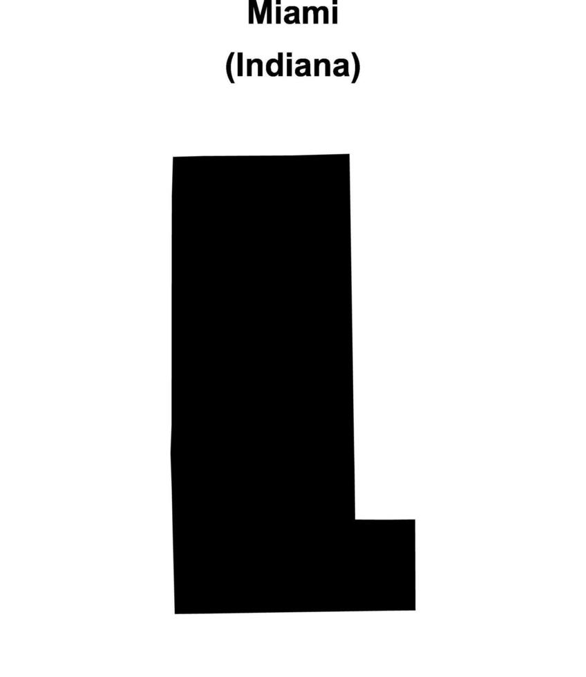 Miami County, Indiana blank outline map vector
