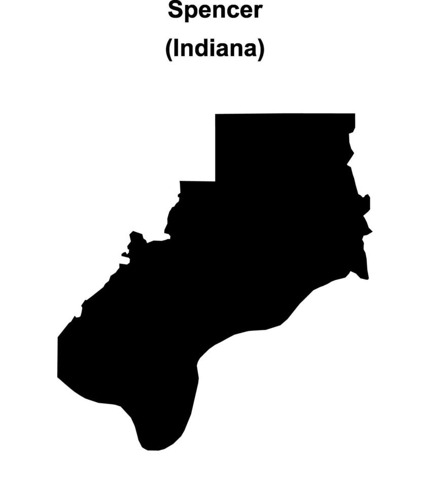 Spencer County, Indiana blank outline map vector