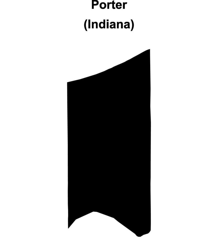 Porter County, Indiana blank outline map vector
