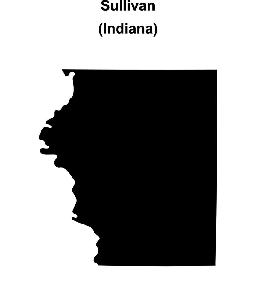 Sullivan County, Indiana blank outline map vector