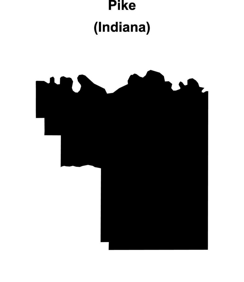 Pike County, Indiana blank outline map vector