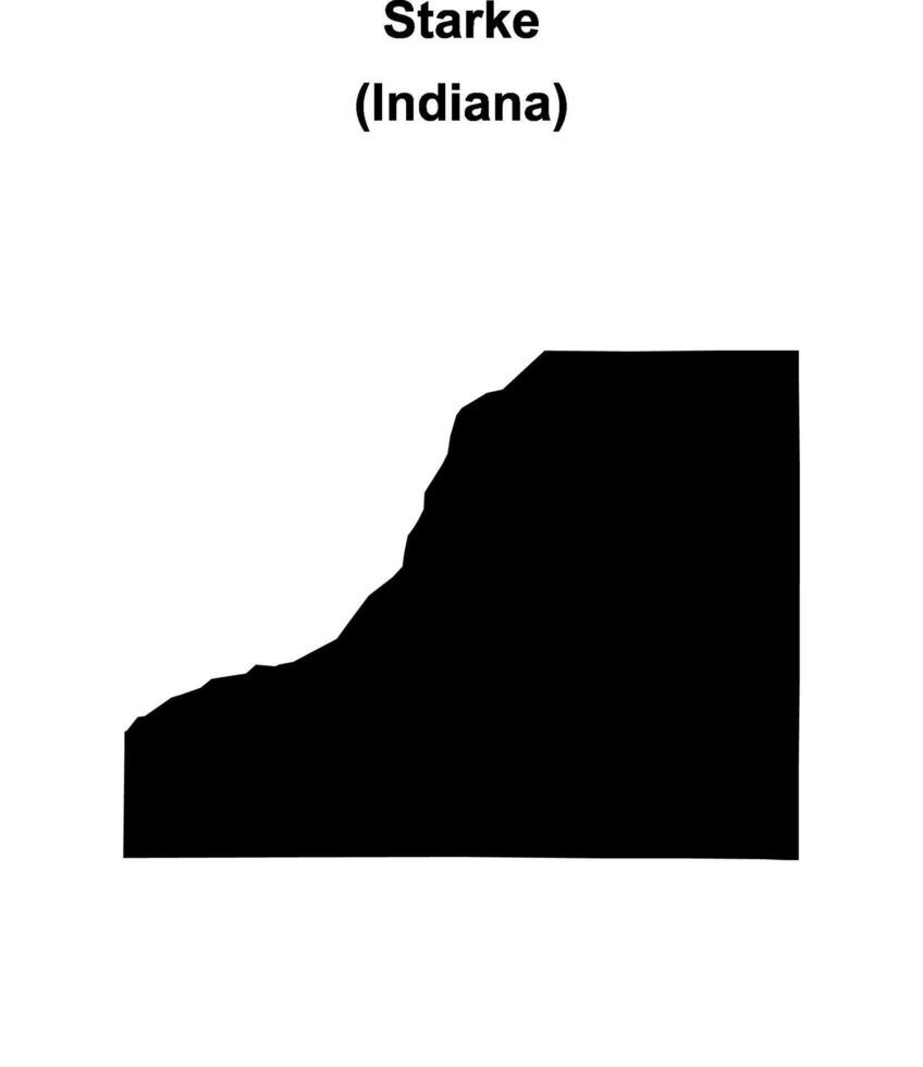 Starke County, Indiana blank outline map vector