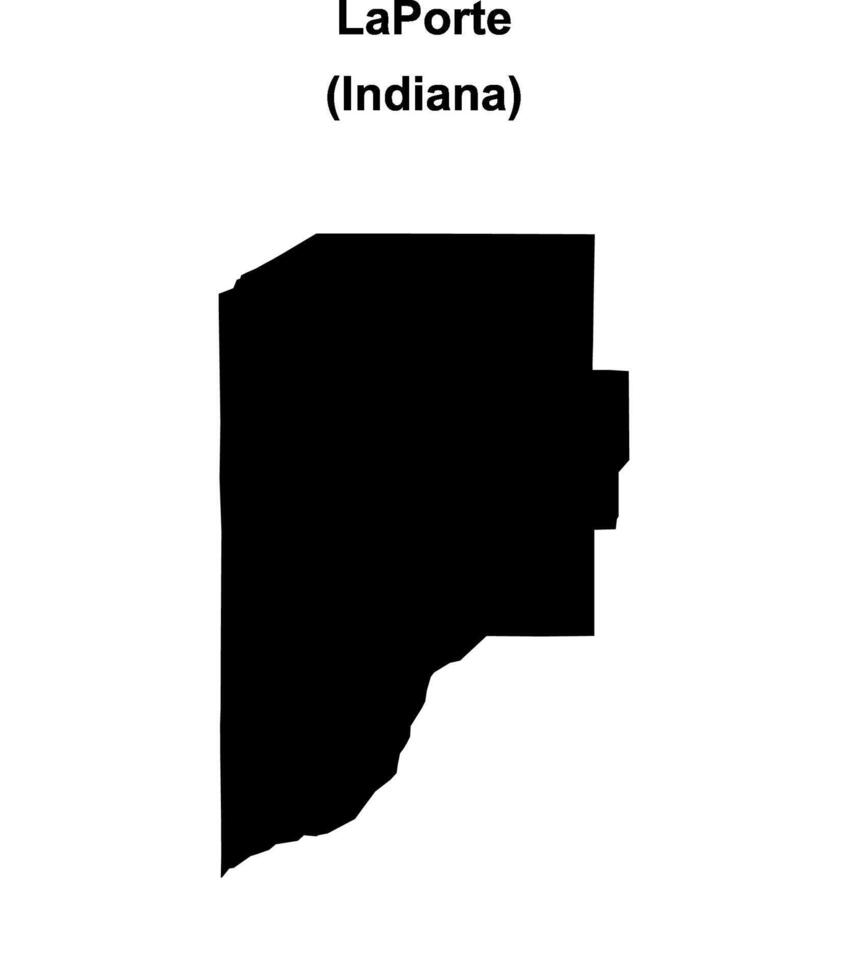 LaPorte County, Indiana blank outline map vector