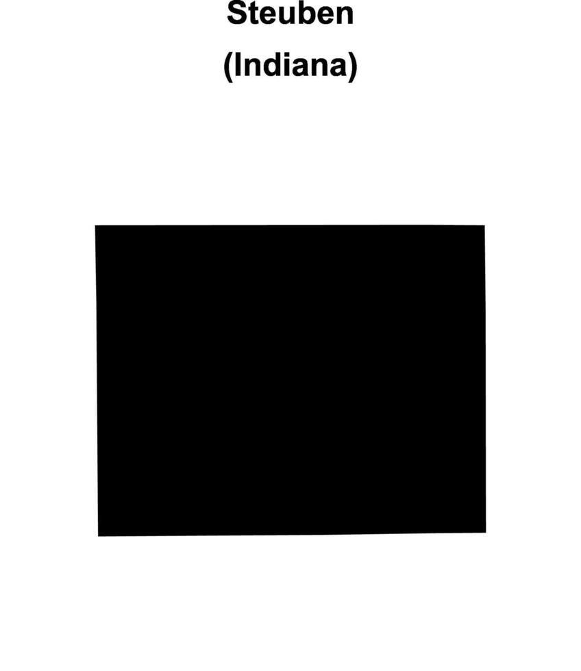 Steuben County, Indiana blank outline map vector