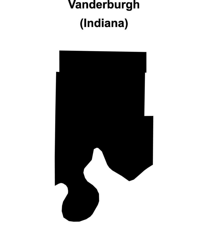 Vanderburgh County, Indiana blank outline map vector