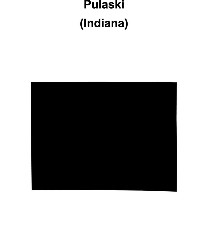 Pulaski County, Indiana blank outline map vector