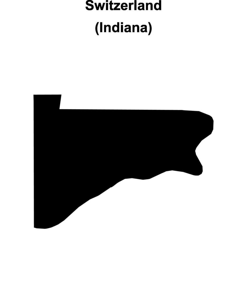 Switzerland County, Indiana blank outline map vector