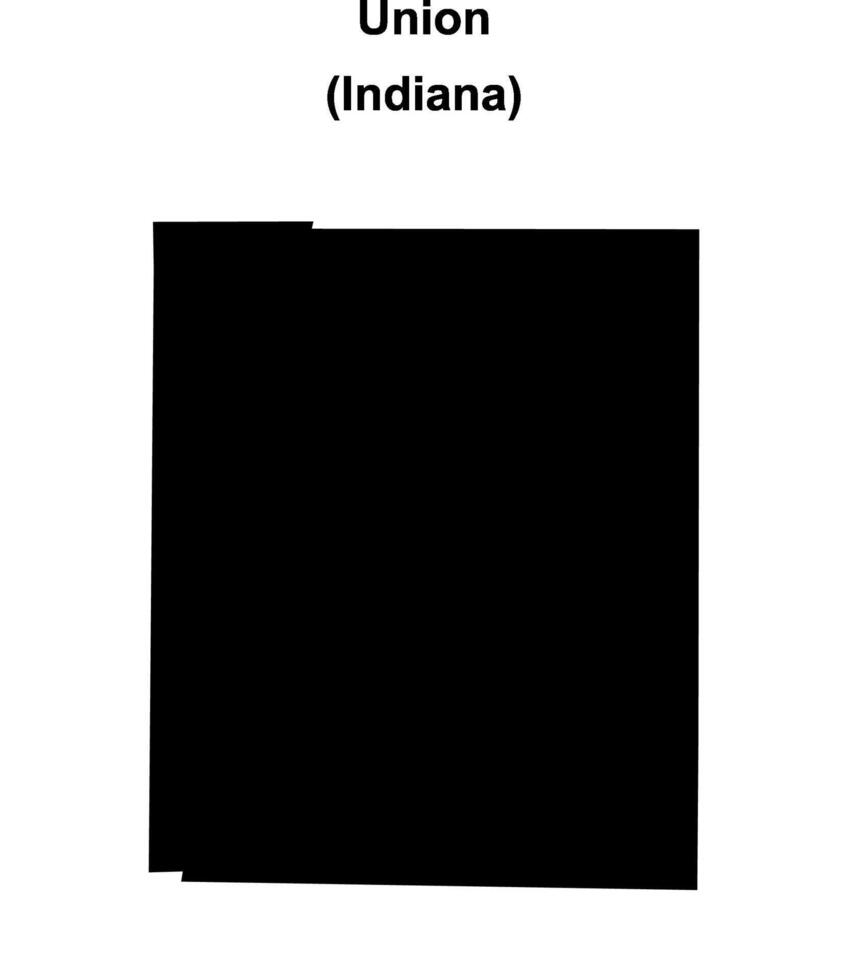 Union County, Indiana blank outline map vector