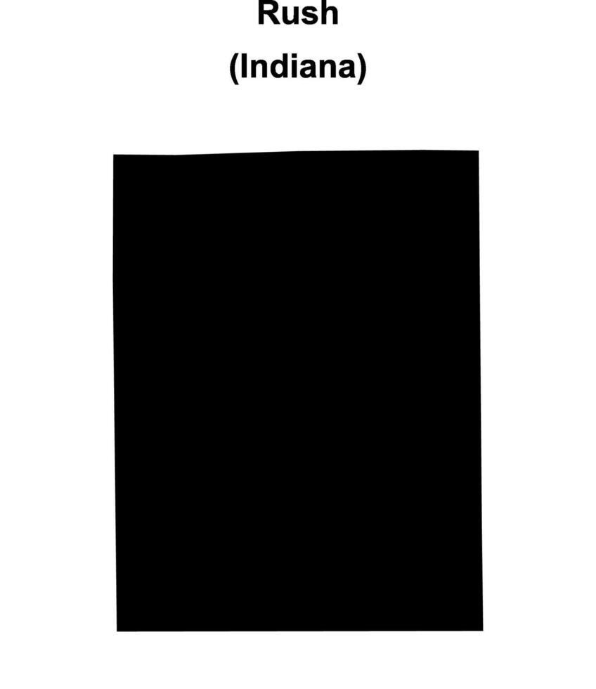 Rush County, Indiana blank outline map vector
