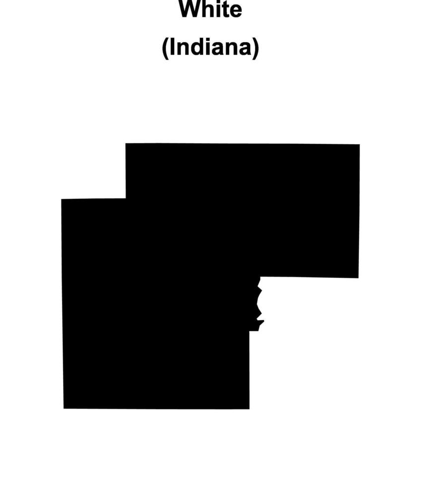 White County, Indiana blank outline map vector