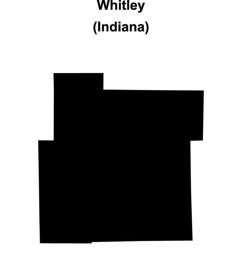 Whitley County, Indiana blank outline map vector